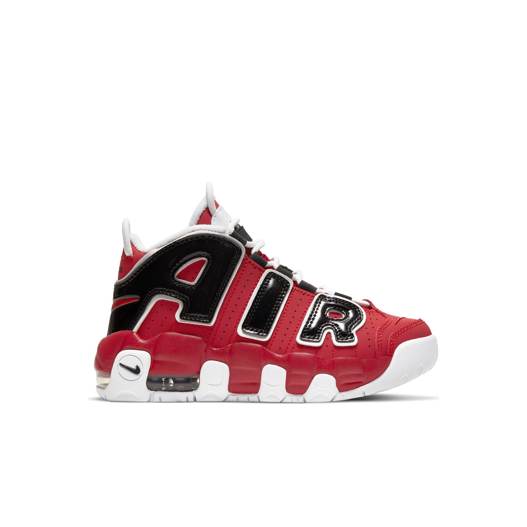Red and black nike uptempo clearance